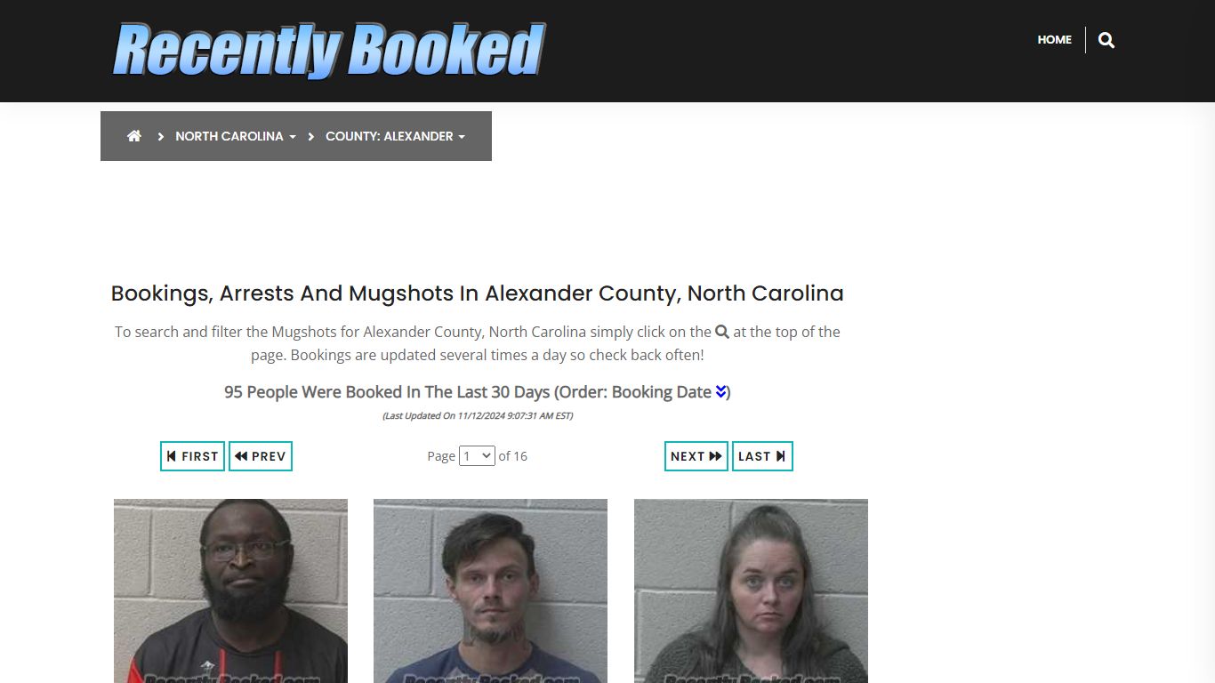 Bookings, Arrests and Mugshots in Alexander County, North Carolina