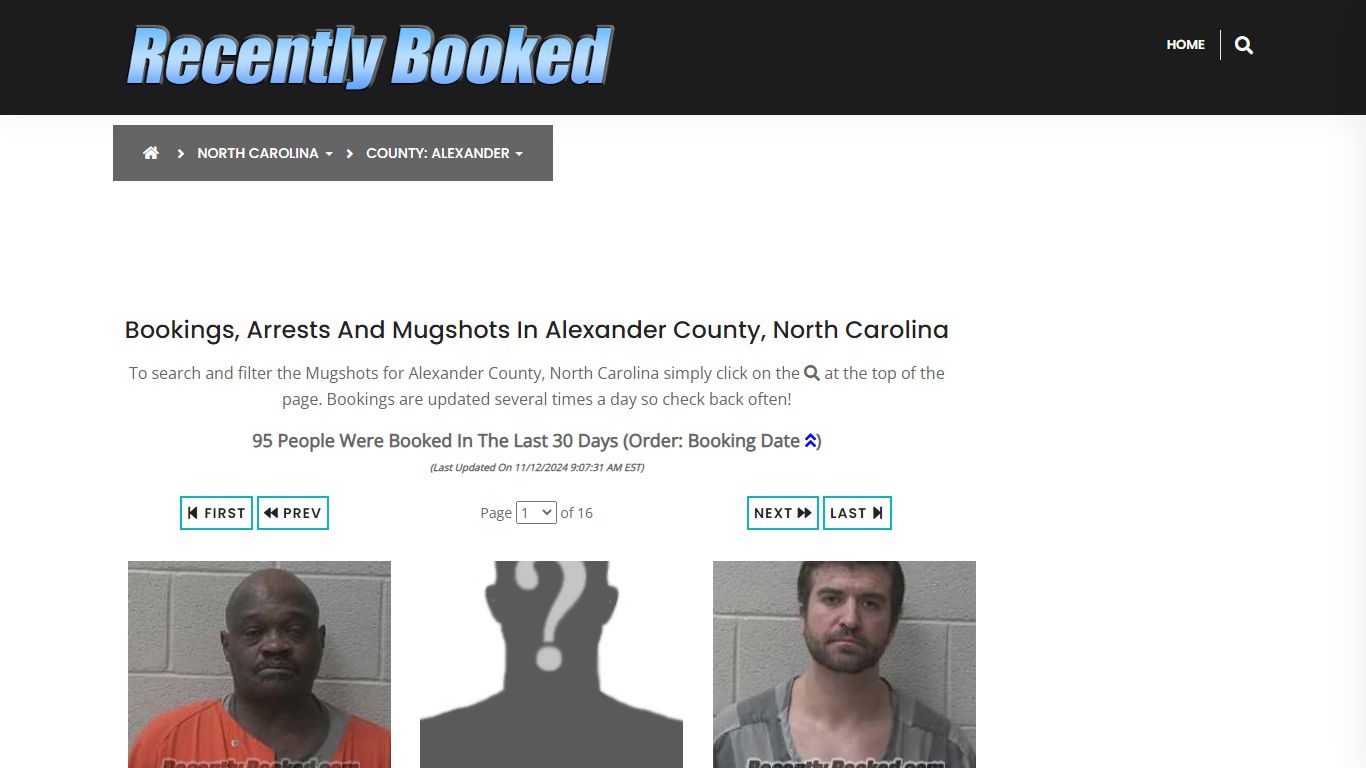 Bookings, Arrests and Mugshots in Alexander County, North Carolina