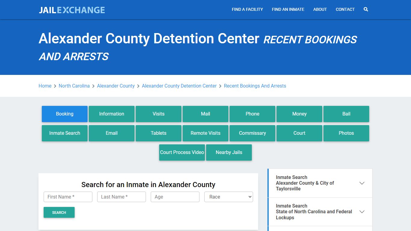 Alexander County Detention Center Recent Bookings And Arrests